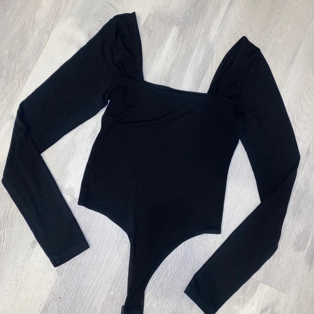 Asos black square cut body suit ( TALL )